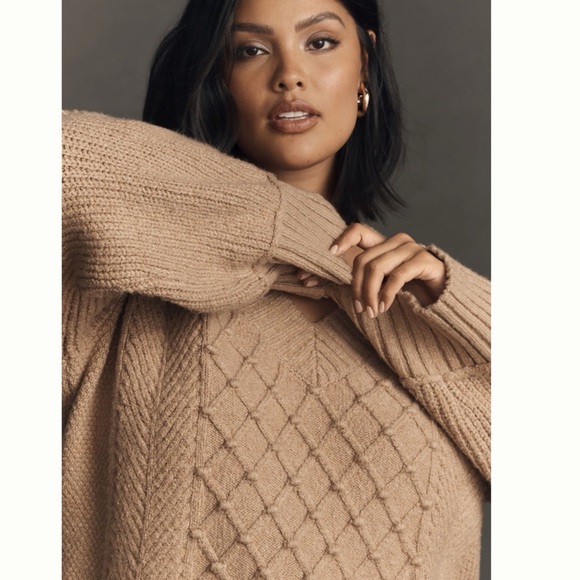 NWT Anthropologie The Tillie V-Neck Pullover Sweater by Maeve XL - Picture 5 of 14